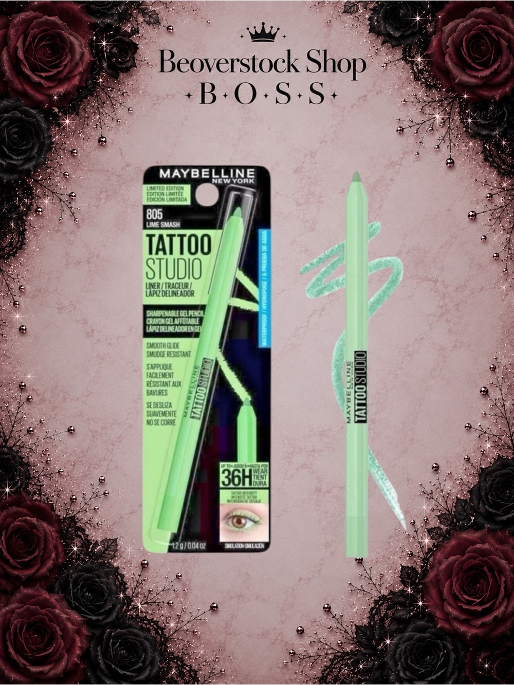NEW Maybelline Tattoo Studio Gel Eyeliner – Lime Smash (805) – Limited Edition